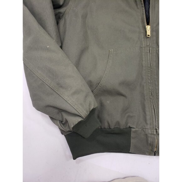 Men's Carhartt J280 MOS Duck Canvas Work Jacket Hooded Green Size XLarge - Picture 2 of 14